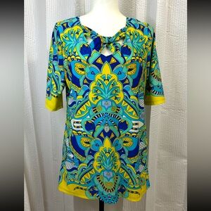 No Name - Yellow/Blue Paisley Top